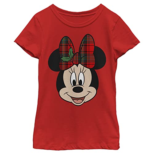 Disney Characters Big Minnie Holiday Girl's Solid Crew Tee