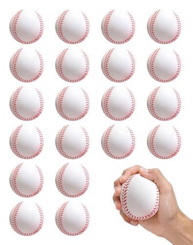 Tarutaru 20 Pack Foam Balls for Baseballs & Softballs - Soft Practice Baseballs for Hitting Pitching Batting Training Indoor & Outdoor Sport Diameter 2.83in