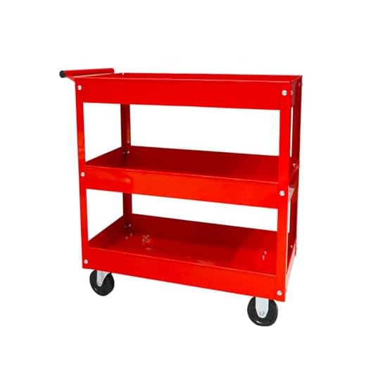 BIG RED 400 LBs Capacity 3 Shelf Steel Service Utility Cart, APTC302R