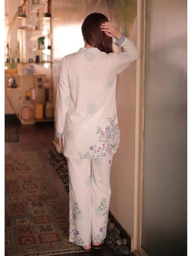 Image of Modestouze Attires Co Ord Set for Women Stylish - Poly Rayon Long Sleeves Turkish Cord Mandarin Neck Floral Print Western Co Order Set for Women, Wear as Office Coat, Travel Coord, Cot