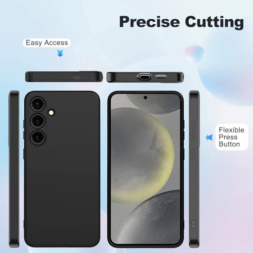 Image of Back Cover for Samsung Galaxy S24 Plus 5G | Full Camera Protection | Premium Liquid Silicon Case | Flexible Bumper Case for Samsung Galaxy S24 Plus 5G (Black)