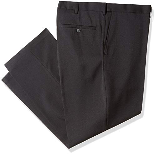 Haggar Men's Big and Tall B&T Heather Twill Stretch Classic Fit Suit Separate Pant, Black, 48Wx30L