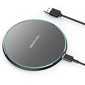 Wireless Charger, Wireless Charging Pad Compatible with iPhone 16 15 14 13 12 11 Pro Max/Mini/Plus/XR, 15W Max Fast Wireless Charging Pad Mat for Samsung Galaxy S23/S22/S21/S20/S10, AirPods Pro/3/2