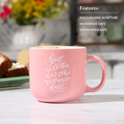 Taza de cerámica 14 oz con versículo bíblico floral miniatura 3