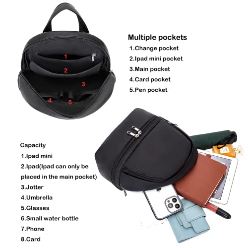 YiXiamo Cute Fashion Mini Backpack Leather for Women (Sky Blue)4