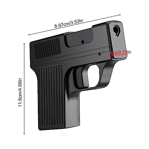 Image of Gun Pistol Lighter Heavy Weight Metal Body Real and Original Like Gun Pistol for Decorative, Smoking Filled with Gas (608 Black)