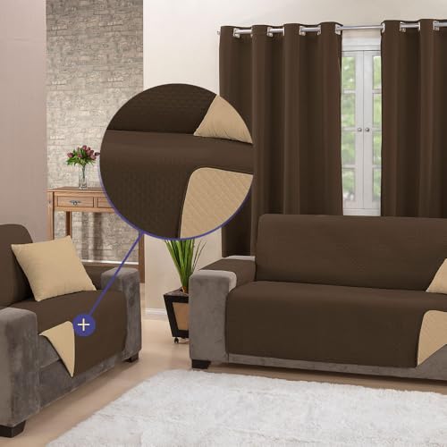 Kit Capa De Sofá 2 e 3 Lugares Impermeável Dupla face Moderna Pro...