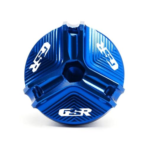 HIMNIL Motorrad Ablassschraube Motoröl Einfülldeckel Vorderradbremsflüssigkeitsbehälter Abdeckung Für Suzuki GSR750 GSR400 GSR600 (Color : Oil Filler Cap-Blue)
