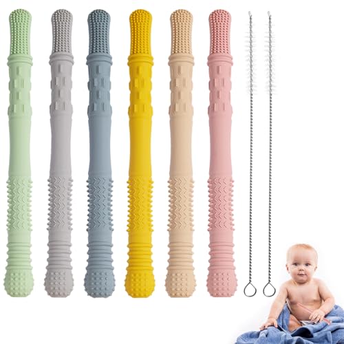 Galenecx 6 Piezas Mordedor Bebe, Mordedor Silicona Bebe, Dentició...