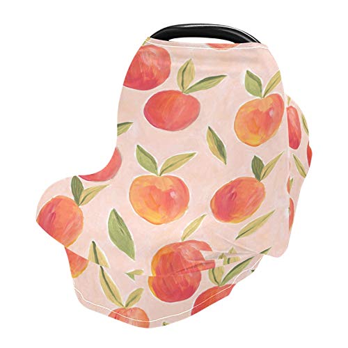 Image of Nursing Cover Breastfeeding Scarf Peaches Painting- Baby Car Seat Covers, Stroller Cover, Carseat Canopy(9rh1b)