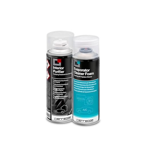ERRECOM Total Care, Traitement Purifiant Complet pour systèmes de climatisation des véhicules et habitacles, Fragrance Voiture Neuve, 2 Bouteilles aérosol...