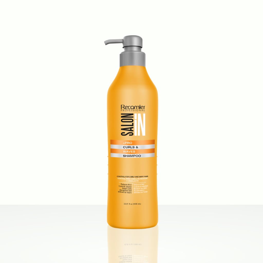 Salon In by Recamier Shampoo + Conditioner Bundle – Hydrating & Curl Defining Hair Treatment with Keratin for Curly Hair