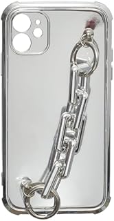 جراب حماية سيليكون مع حزام يد بظهر ناعم ومضاد للصدمات متوافق مع آيفون 11، فضي