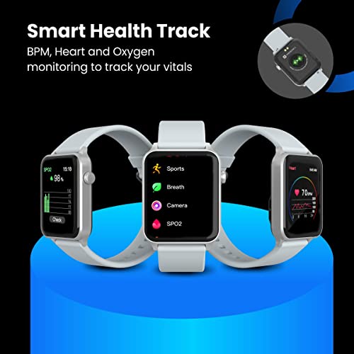 Image of Portronics Kronos Gamma Bluetooth Calling Smart Watch, 1.69inch HD Display, Dial Pad, SpO2, BP & HR Monitoring, Multiple Sports Mode, IP68 Water Resistant, Android /iOS Compatibility(Grey)