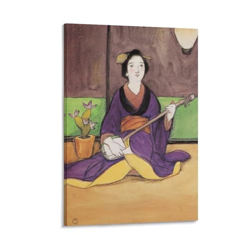 竹久夢二《長崎十二景 サボテンの花》絵画ポスター クール 壁アート キャンバス パネル オフィス装飾 ぶら下がる 版画 ギフト20x30inch(50x75cm)