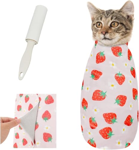 Image of Supet Cat Wrap for Cutting Nails, 2026 Self-Adherent Cat Grooming Wrap, Anti-Escape Calming Cat Swaddle Wrap for Medicine, Nail Clipping, Teeth Brushing, Ear Cleaning