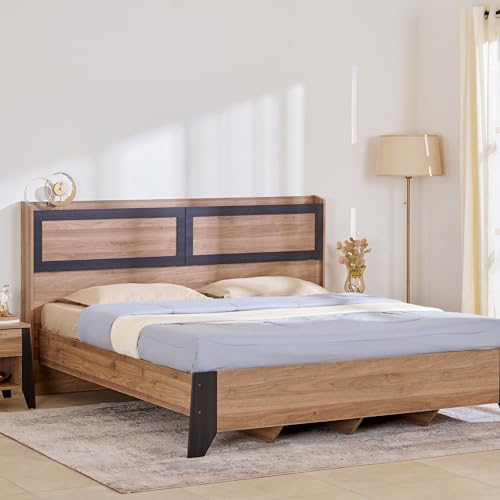 Image of Home Centre Helios Amberly King Bed |Engineered Wood King Bed| (Brown) |1 Year Warranty