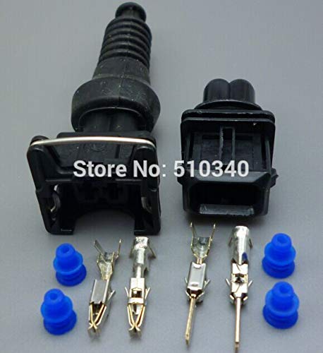 100set 2 pin Waterpfoof Electric Car Connector Injector Plug Oil to Gas, methanol Conversion Plug Connector