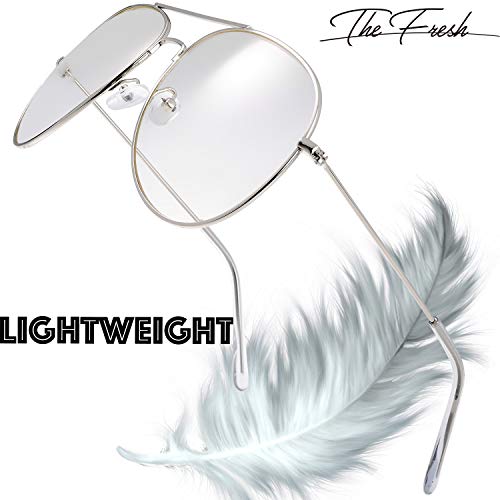 Image of The Fresh Classic Aviator Frame Light Color Lens XL Oversized Sunglasses Gift Box