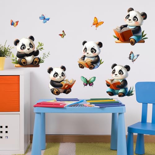 Vinilo decorativo Achang pandas tiernos para dormitorio infantil miniatura 3
