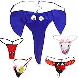 VemeFufu Perizoma Tanga C G-String Uomo Sexy Divertente Intimo Cosplay Animale Stile Elefante Rinoceronte Maiale Bull Uccello Pinguino Renne Uomini Hot Elastici Thong Maschile Mutande Blu