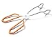 WHFC Stainless Steel Scissor Tongs, Heavy Duty, Kitchen Tongs for Food Cooking Barbecue BBQ Grilling and Serving Orange