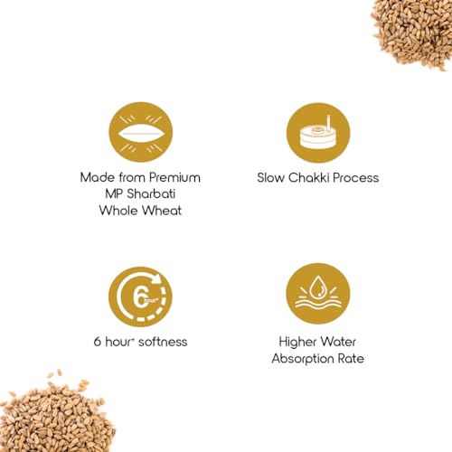 Image of Fortune Premium Sharbati Atta 5Kg | 100% MP Sharbati Whole Wheat Flour | Soft & Fluffy Rotis | High Fiber & Protein Rich Flour (Pack of 3)