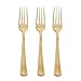 Party Bargains Disposable Plastic Silverware Flatware Forks | Durable & Elegant Stylish Polished Gold Cutlery | Pack of 120