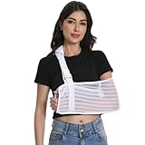 Ledhlth White Arm Sling for Broken Arm Torn Rotator Cuff Shoulder Elbow Wrist Injury Mesh Adults Support Brace for Men and Women (White)