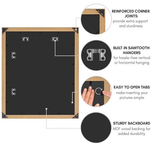Americanflat 20x24 Picture Frame with Polished Plexiglass - Wide Picture Frames Made of Engineered Wood for Vertical or Horizontal Wall Display - Epic Collection - Pine