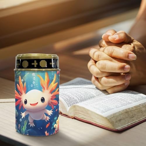 Image of Axolotl Print Solar Garden Stake Lights Grave Lamp for Outdoor Cemetery Waterproof Dustproof Flameless Automatic Solar Light