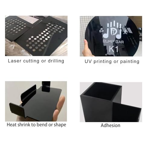 2 Stück A3 Schwarz Acrylplatten - 297mm×420mm, Kunststoff-Acrylplatte, 2mm dick, Kunststoffplatte für Dekoration, Display, Bilderrahmen, Malerei