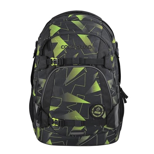 coocazoo Schulrucksack Mate „Lime Flash”, schwarz-grün, ergonomischer...