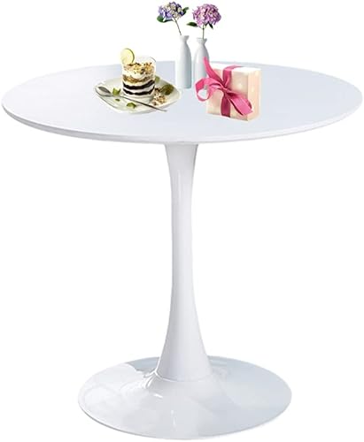 Mesa de comedor redonda blanca con base de pedestal, mesa de comedor moderna de tulipanes de 31.5 pulgadas para 1-4 personas, mesa de comedor con