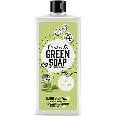 Marcel's Green Soap - Dishwash Basil & Vetiver Grass - Dishwashing Liquid - 100% Eco friendly - 100% Vegan - 97% Biodegradable - 500 ML Cover