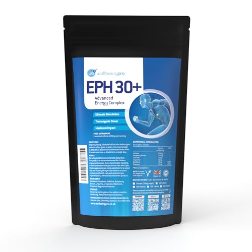 WBP Eph30+ Advanced Energy Complex - Super Strength Keto Diet & Weight Loss Tablets - Vegan & Letterbox-Friendly Packaging - GMP Certified UK Made Supplement - 300 Tablets