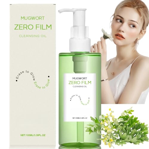 100ml Mugwort Zero Film Cleansing Oil,Purifying Oil Cleaner,Moisturizing Oil Cleanser,Cleansing Oi/l for Face,Daily Makeup Blac/Khead Removal O/il,Deep Cleansing without Strain,Mild Clea/nsing Oil