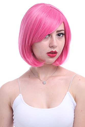L-email Short Lolita Bob Wig More Beautiful Deep Pink Colors Cb46b