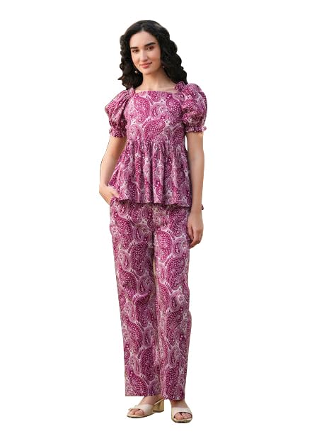 Image of Trendy Queen Co Ord Set | Casual Wear Pant Top Set | Fancy Co-Ord Set | Full Pair Set | Coord Sets for Women | Top Pant Set (SD791)