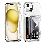 ACANDYA for iPhone 15 Case Wallet Clear Protective Phone Case with Credit Card Holder Heavy Duty Protection Shockproof Anti-Scratch Anti-Yellow Cover for iPhone 15 6.1 inch Transparent