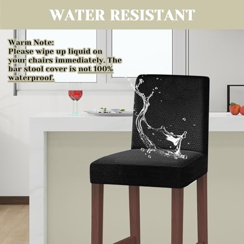 Image of Bar Stool Covers Counter Chair Slipcovers Set of 2,Black