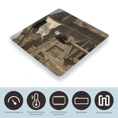 Báscula de baño Flag Bald Eagle digital con vidrio templado miniatura 3