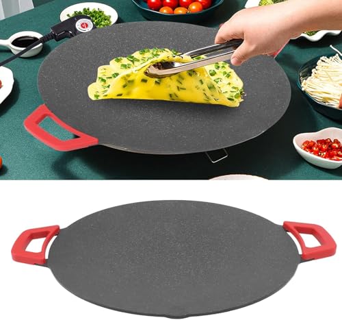 Image of Portable Large Electric Pan for Cooking | 36x36 cm | Ideal as Electric Dosa Tawa, frying pan, Pancake Maker | Temperature Control | Black