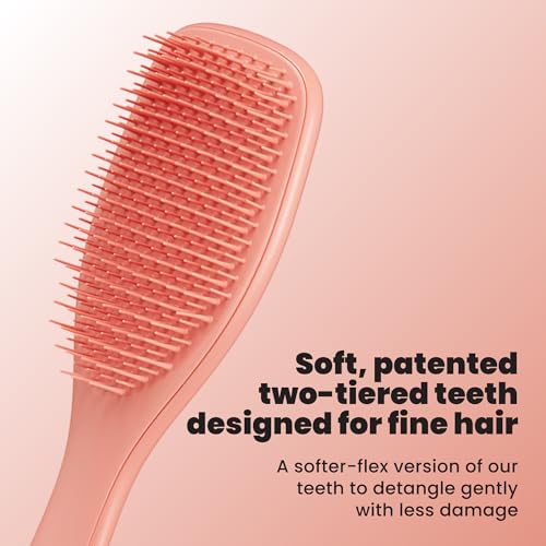 Image of Tangle Teezer Fine Ultimate Detangler Brush for Fine Hair, Sweet Cinnamon | Patented two-tier, soft-flex teeth detangles & reduces breakage on wet or dry hair; Shower-friendly hairbrush for fine hair