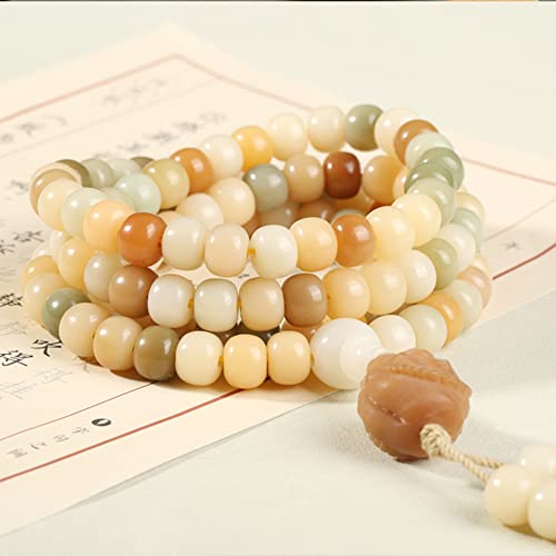 Perles de racine de Bodhi 108 mala bouddhiste de méditation unisex