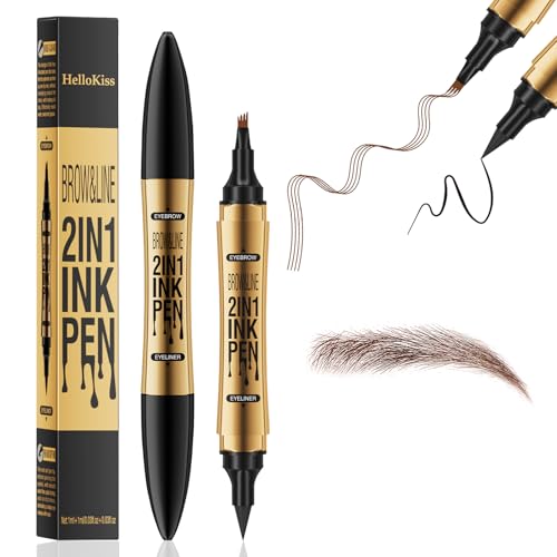 2 En 1 Lápiz de Cejas Mágico,Las Cejas Maquillaje,Resistente Al Agua y a Las Manchas, Duradero y Resistente a Las Manchas, Proporciona un Aspecto Natural