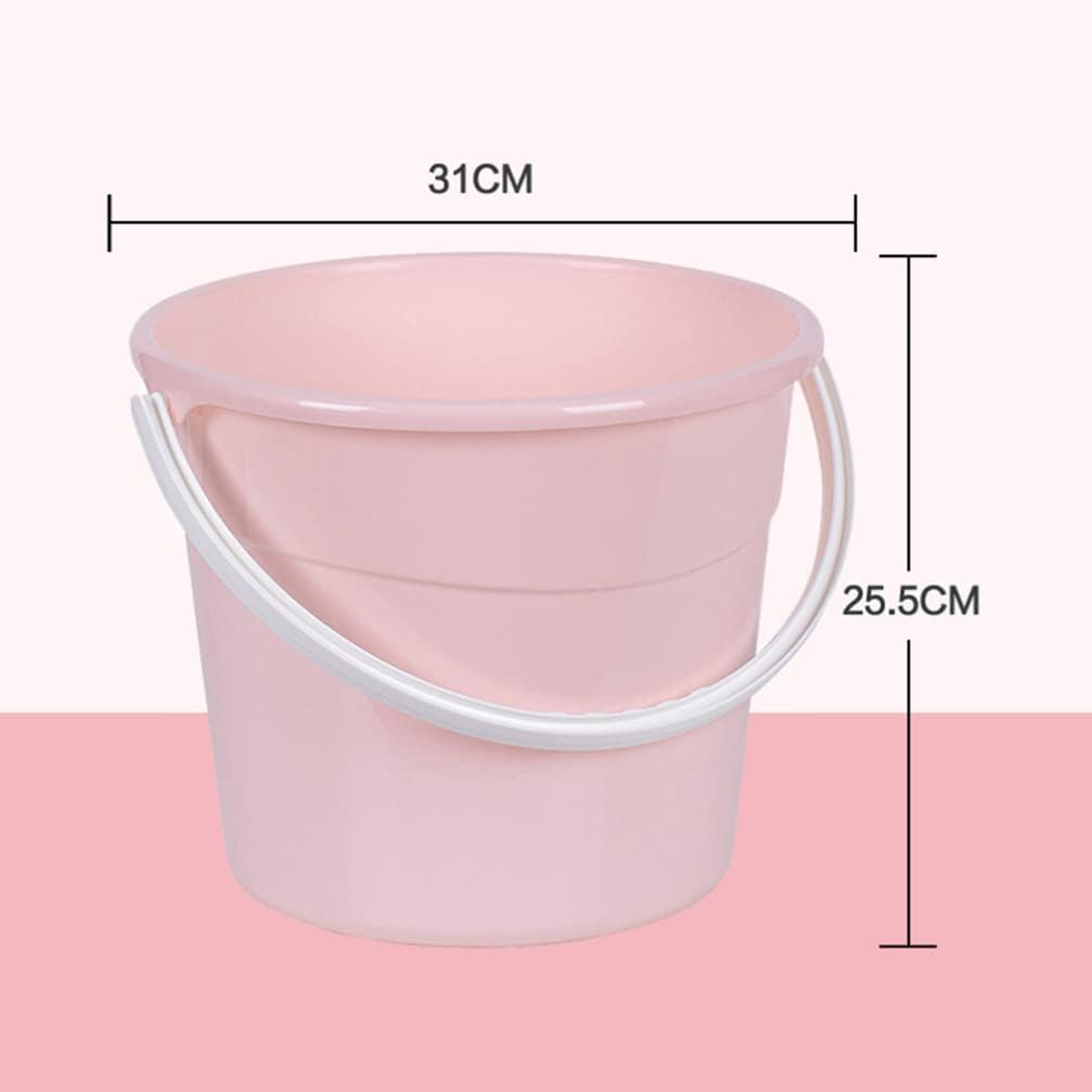 Water Bucket Plastic Floor Mopping Water Bucket with Handle for Bath Fishing Washing Car Pink