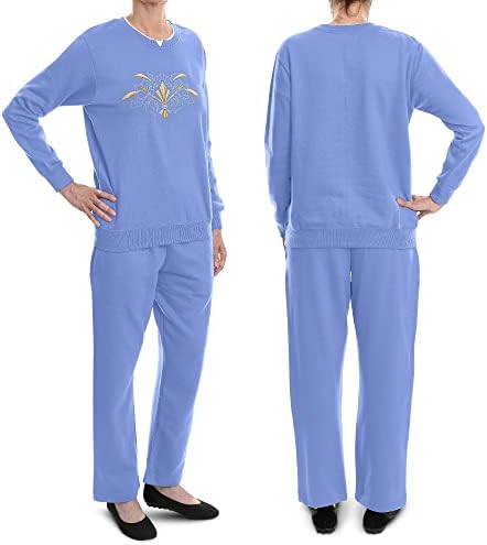 Pembrook Women’s Embroidered Fleece Sweatsuit Set
