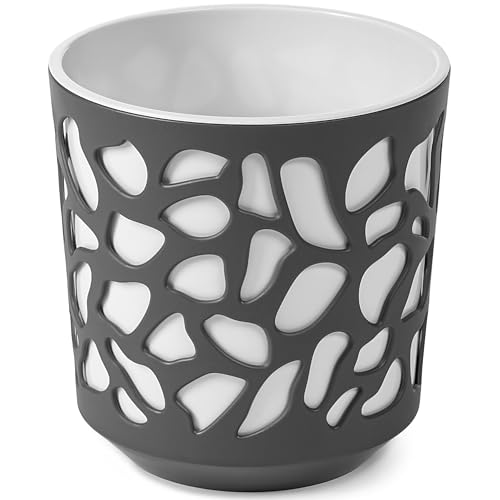 KONZEPT Blumentopf mit Einsatz (Ø 19 cm) – großer Übertopf aus robustem Kunststoff, UV-beständig, für Innen- & Außenbereich