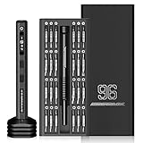 AM ARROWMAX Electric Screwdriver, 102 in 1 Precision Screwdriver w/ 96 Magnetic Bits, 4 Torque Modes